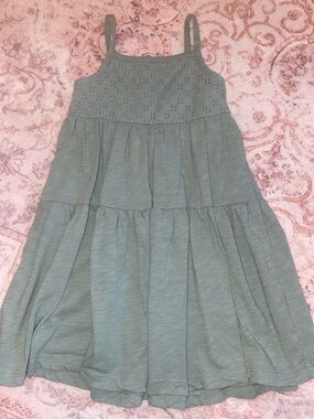 Girls' Sage Green Eyelet Tiered Sundress - Brand